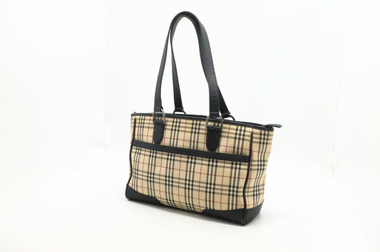 Burberry Shoulder Bag in Beige Check Canvas