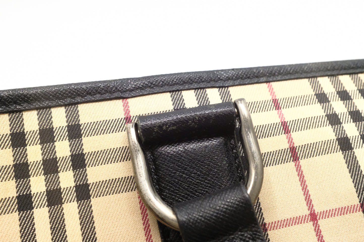 Burberry Shoulder Bag in Beige Check Canvas