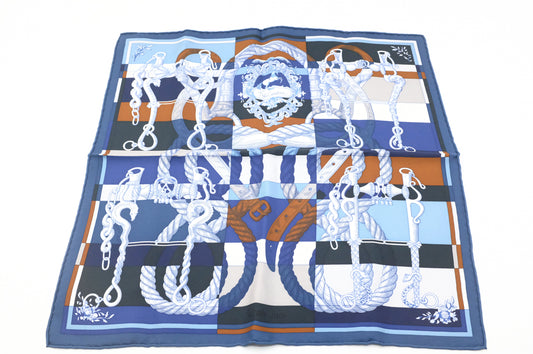 Hermes 'Deva Galleria' Gavroche in Blue Silk