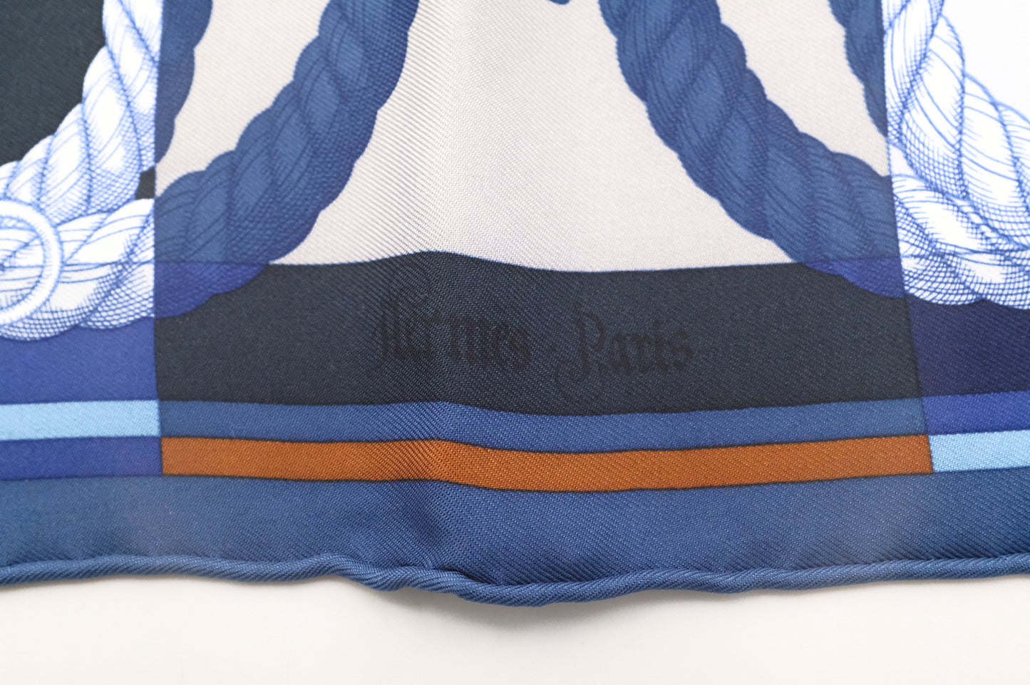 Hermes 'Deva Galleria' Gavroche in Blue Silk