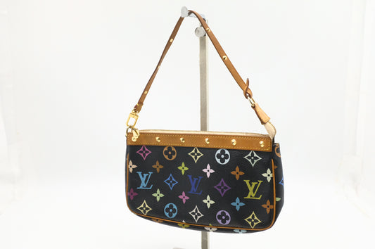 Louis Vuitton Pochette Accessoires in Black Multicolor Monogram Canvas