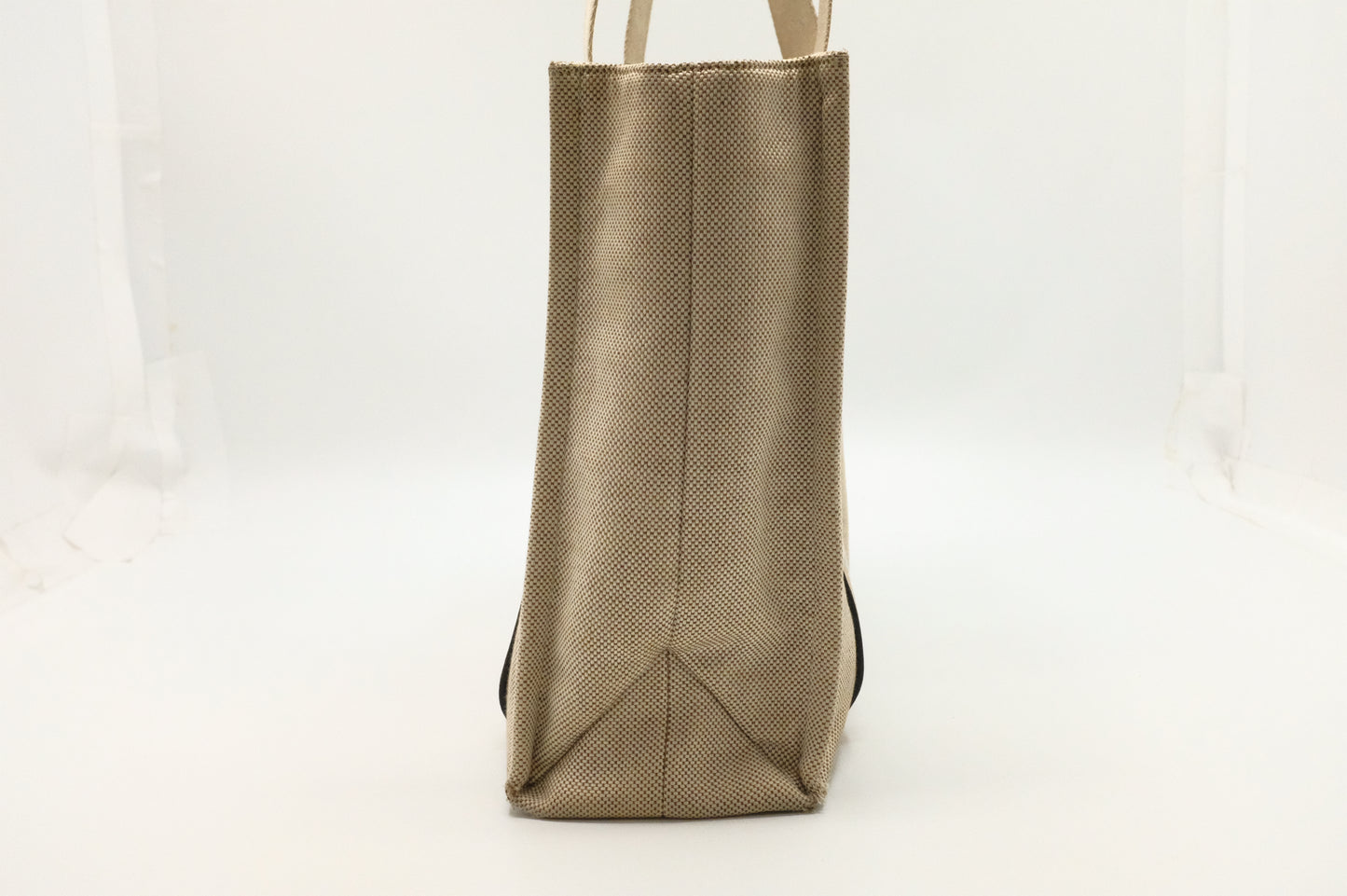 Chloe Woody Medium Tote in Beige Canvas