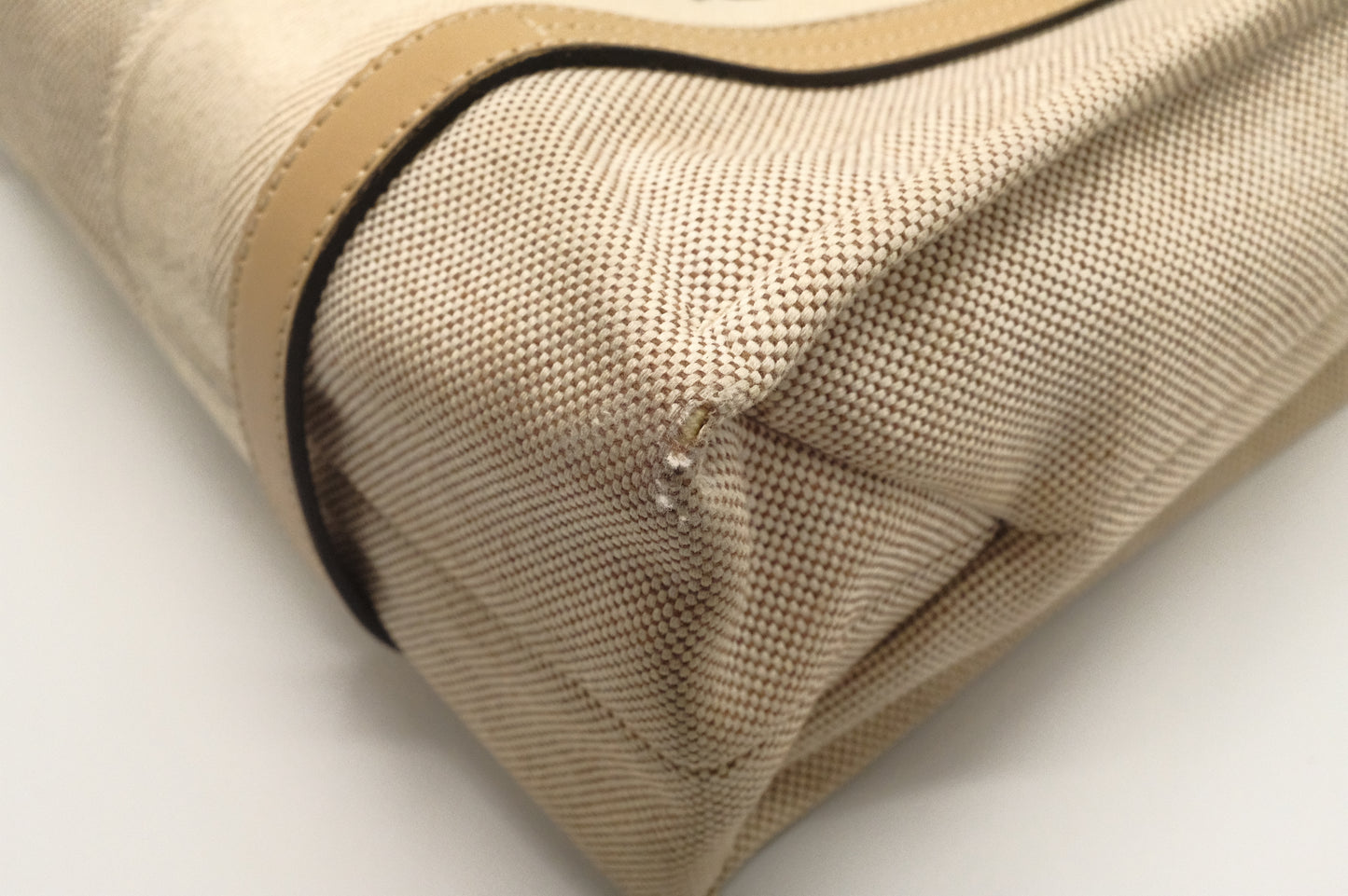 Chloe Woody Medium Tote in Beige Canvas