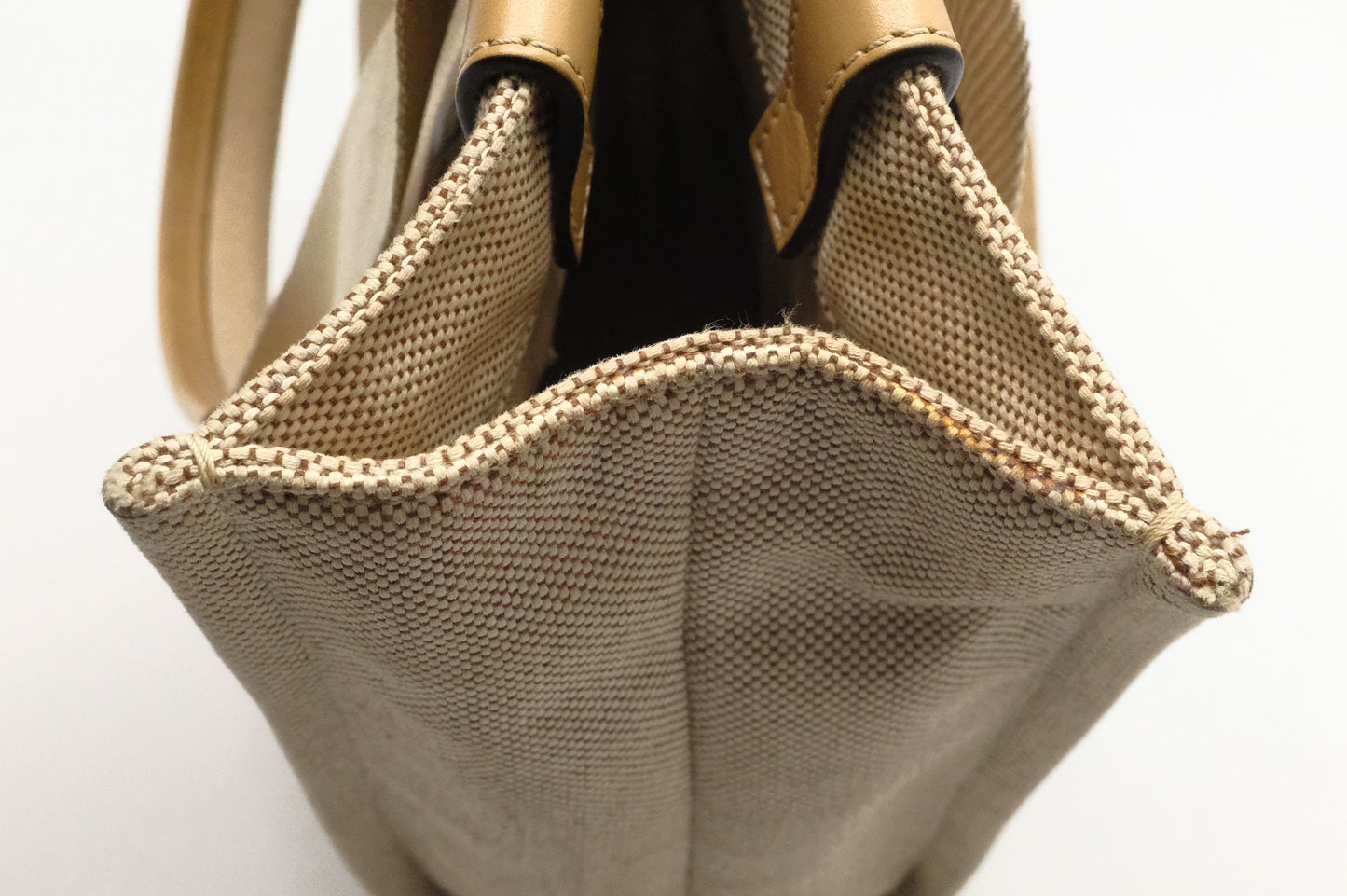Chloe Woody Medium Tote in Beige Canvas