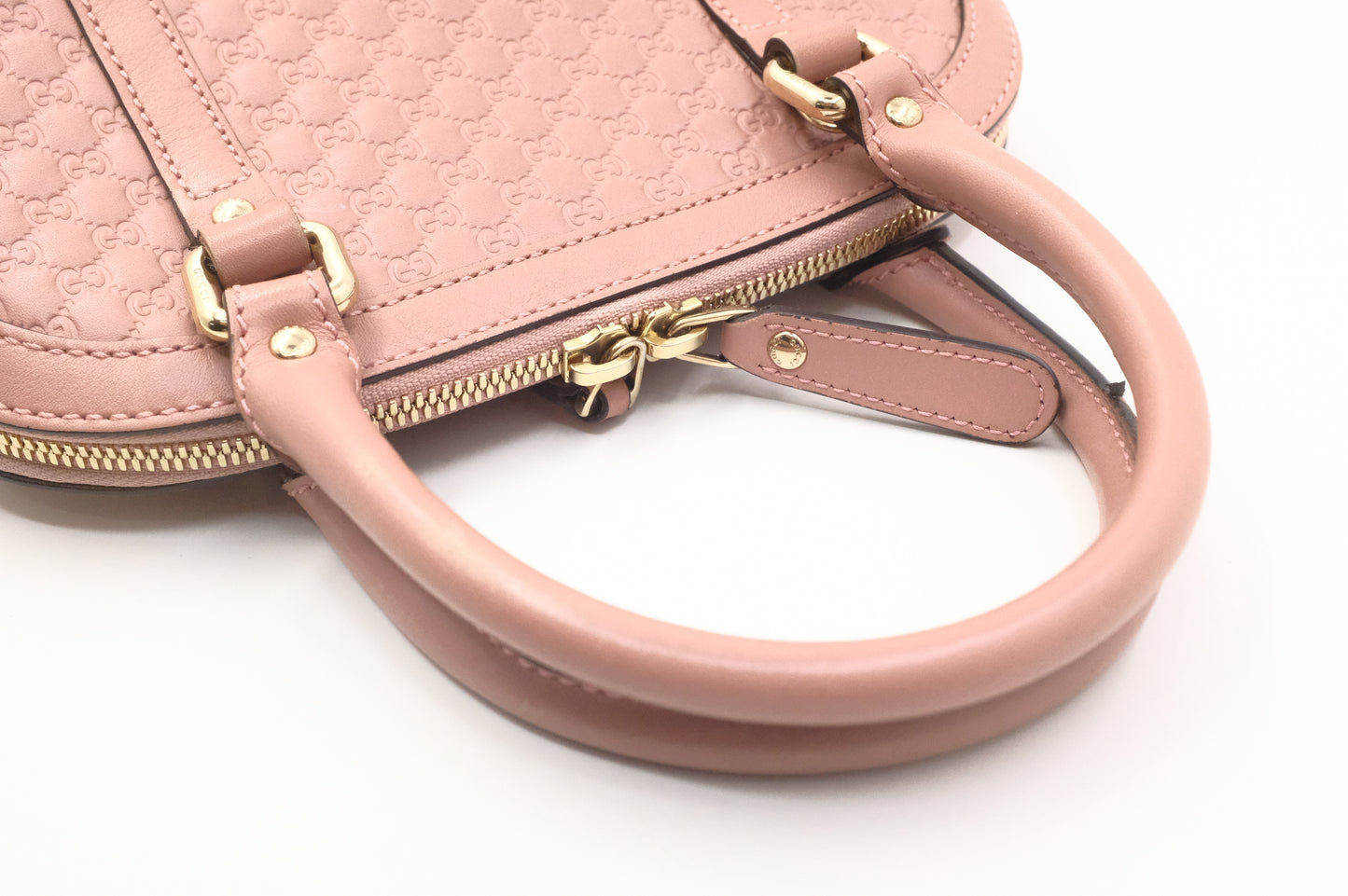 Gucci Mini Dome 2way Bag in Pink Micro Guccissima Leather