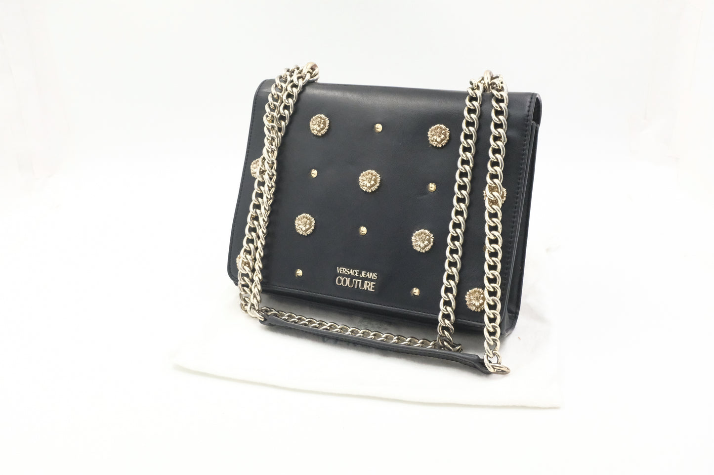 Versace Jeans Couture Shoulder Bag in Black Leather