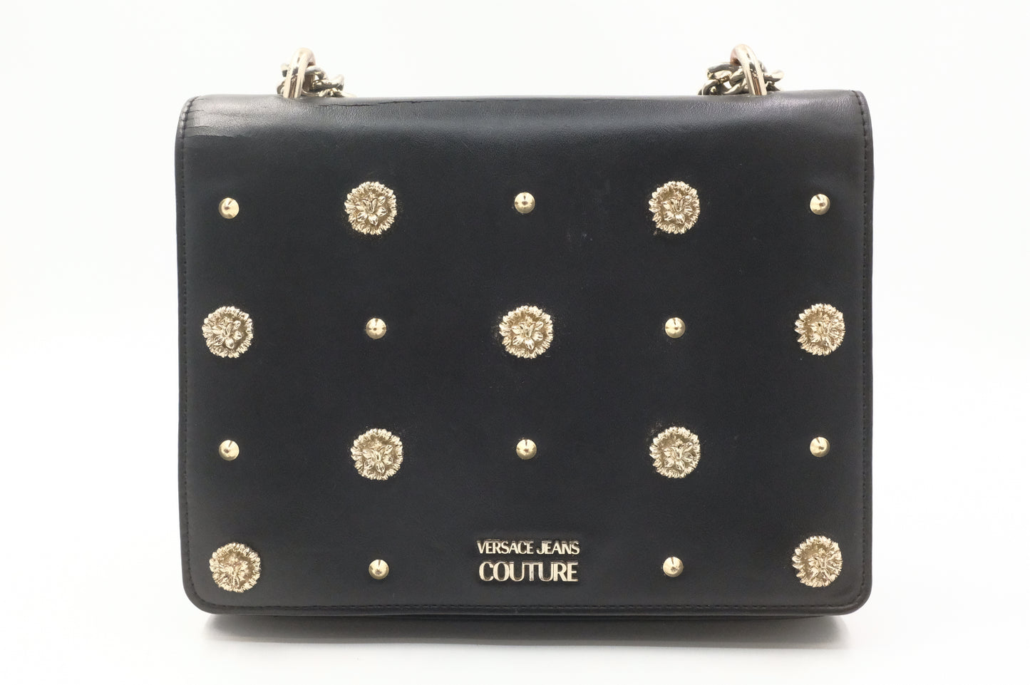 Versace Jeans Couture Shoulder Bag in Black Leather