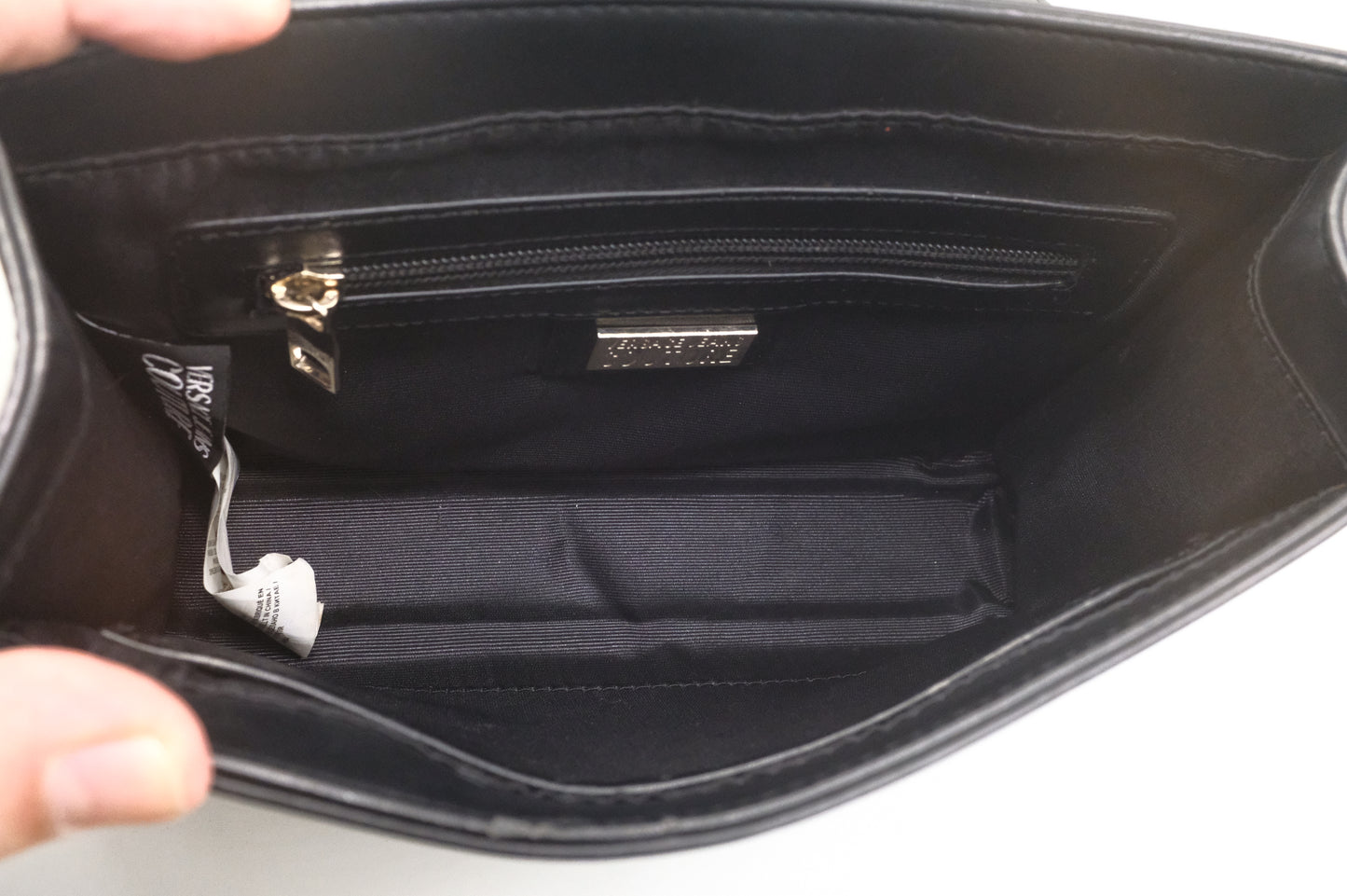 Versace Jeans Couture Shoulder Bag in Black Leather