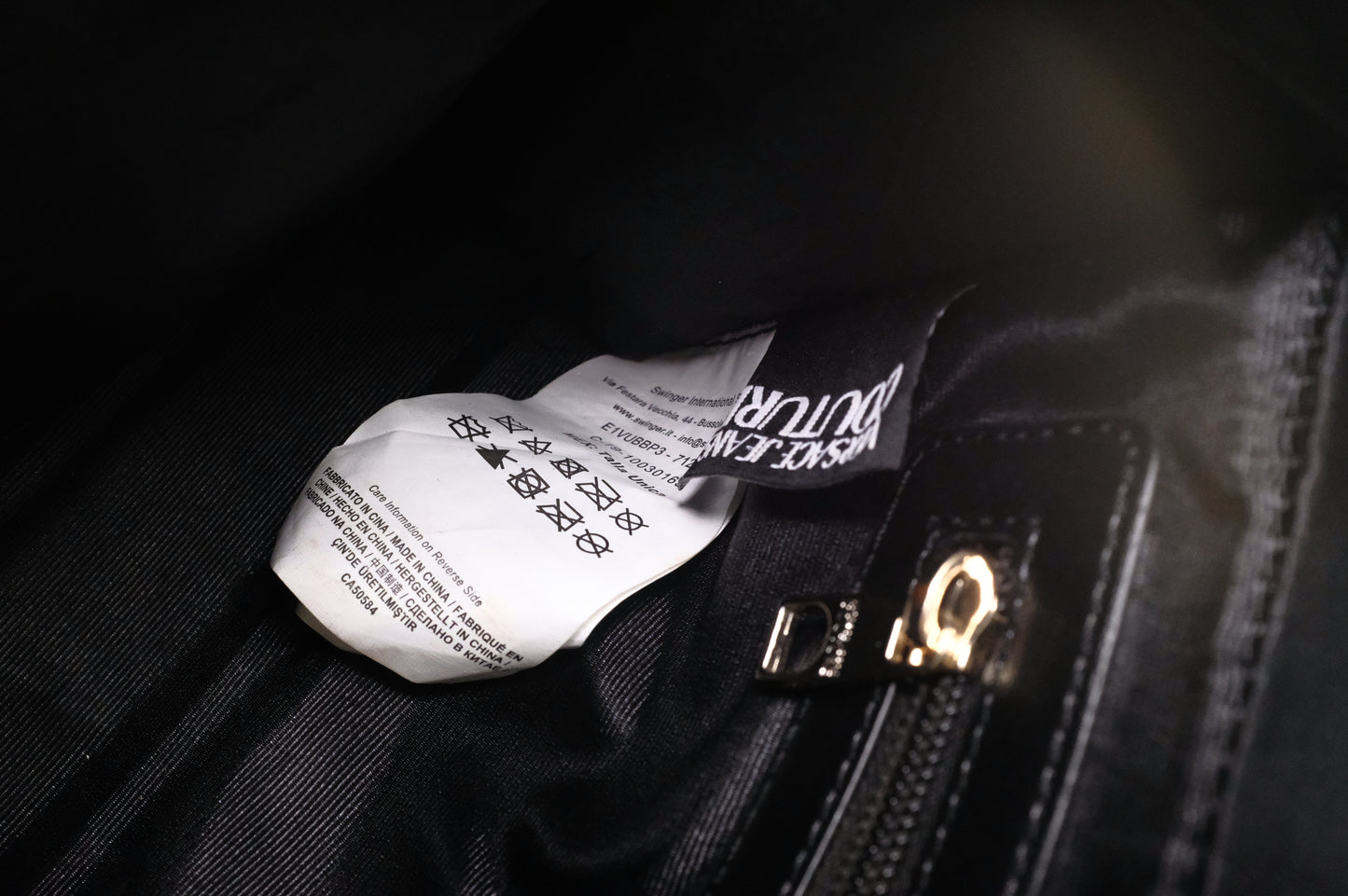 Versace Jeans Couture Shoulder Bag in Black Leather