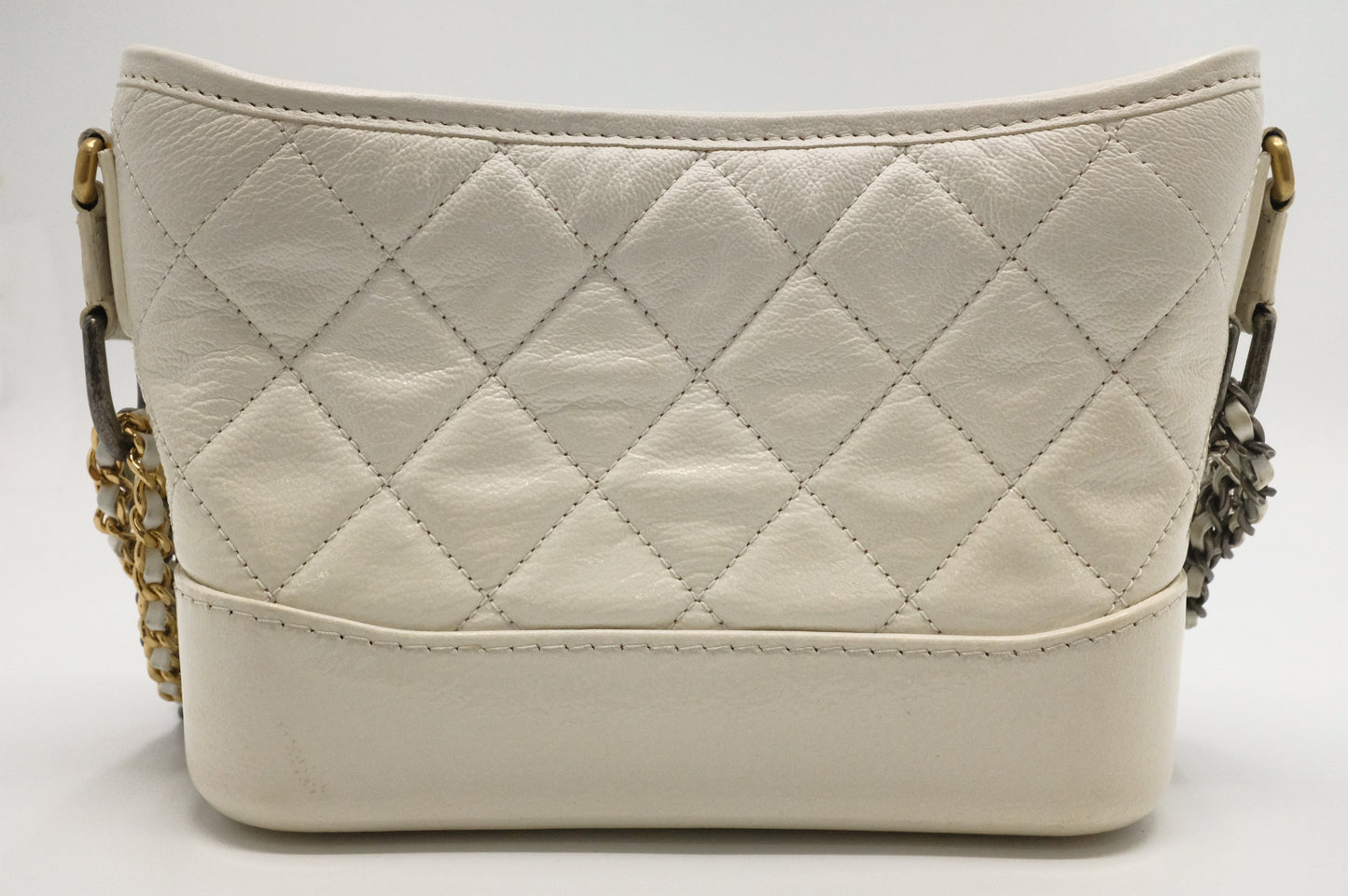 Chanel Small Gabrielle Hobo Bag in White Leather