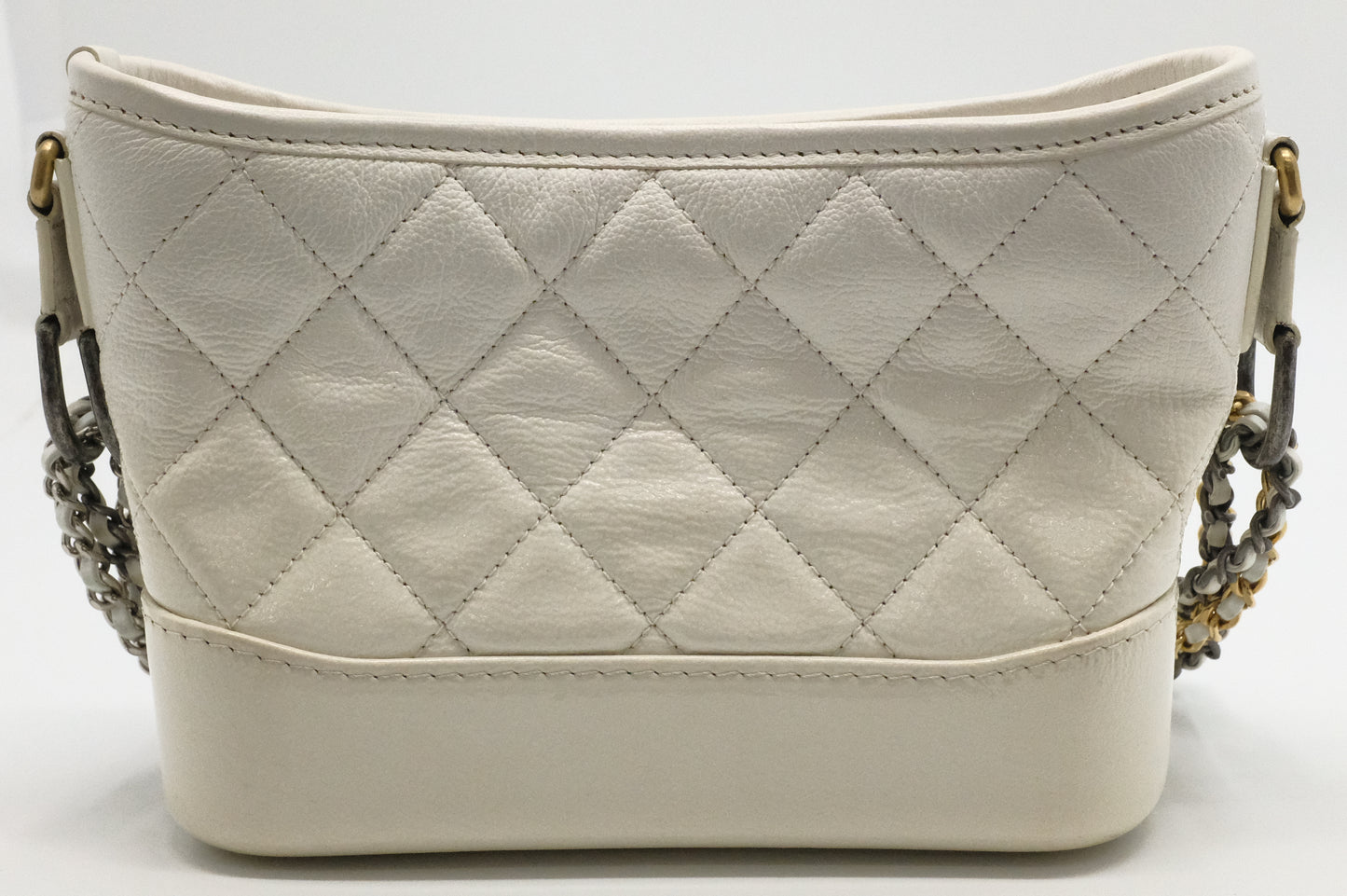 Chanel Small Gabrielle Hobo Bag in White Leather