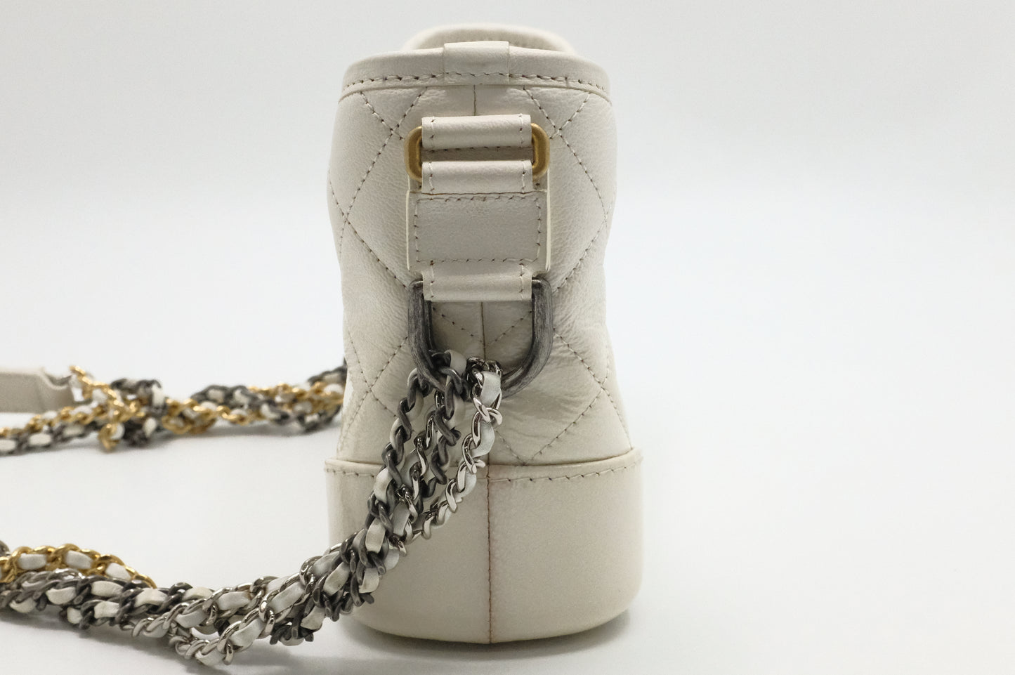 Chanel Small Gabrielle Hobo Bag in White Leather