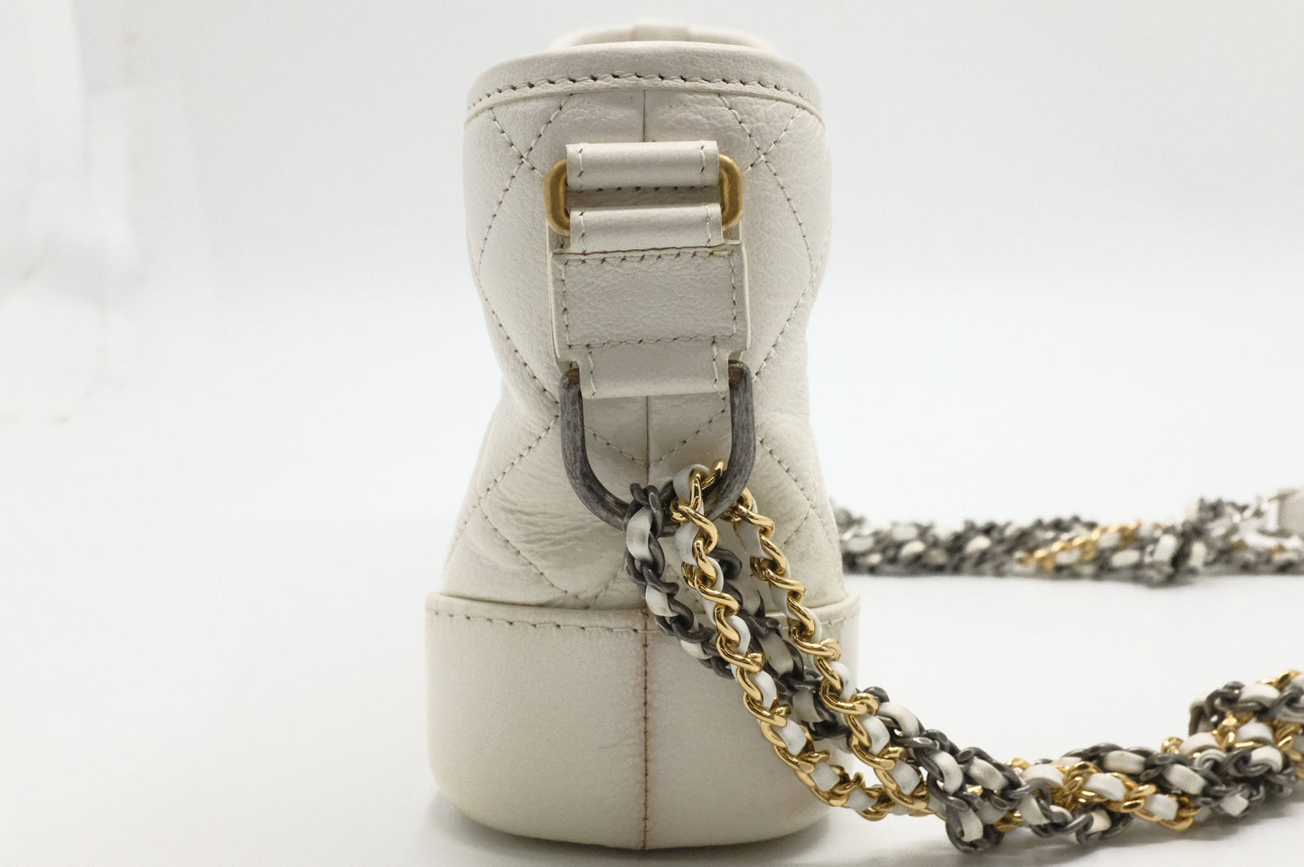 Chanel Small Gabrielle Hobo Bag in White Leather