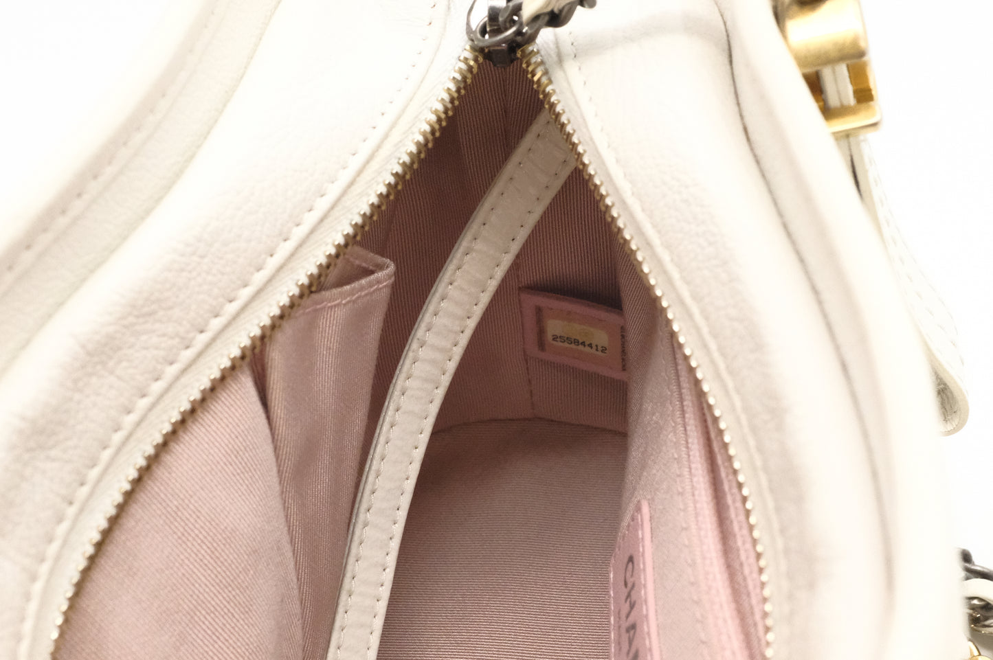 Chanel Small Gabrielle Hobo Bag in White Leather