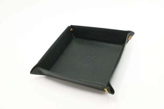 Louis Vuitton Jewelry Tray in Green Taiga Leather