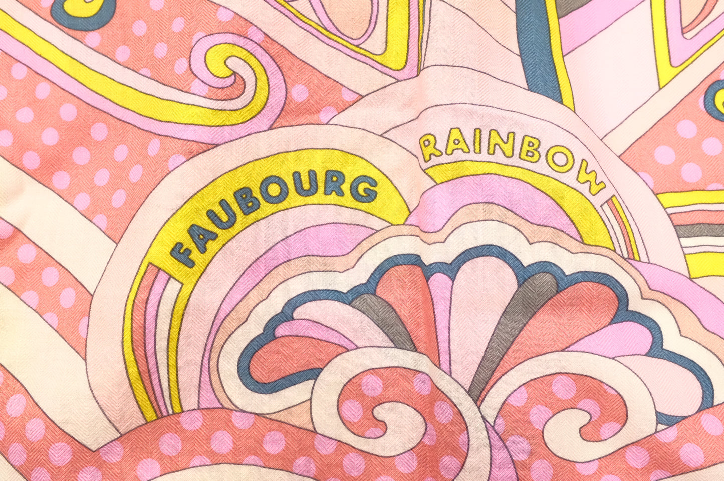 Hermes 'Faubourg Rainbow' Carre 140 in Pink Cashmere and Silk