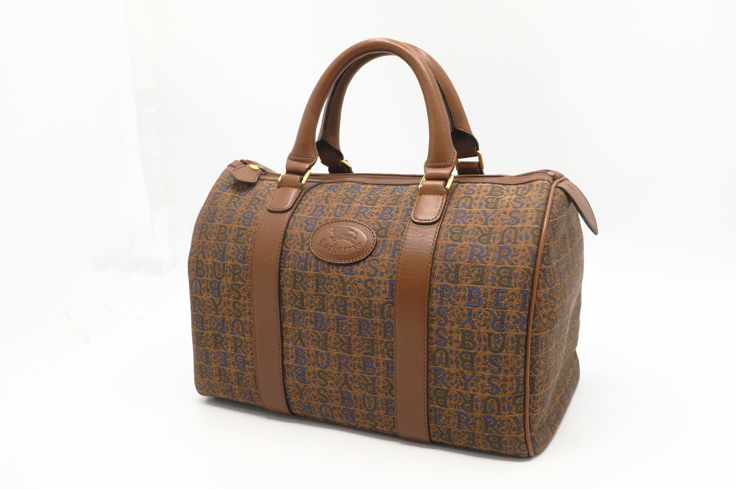 Burberry Boston Bag in Brown Canvas