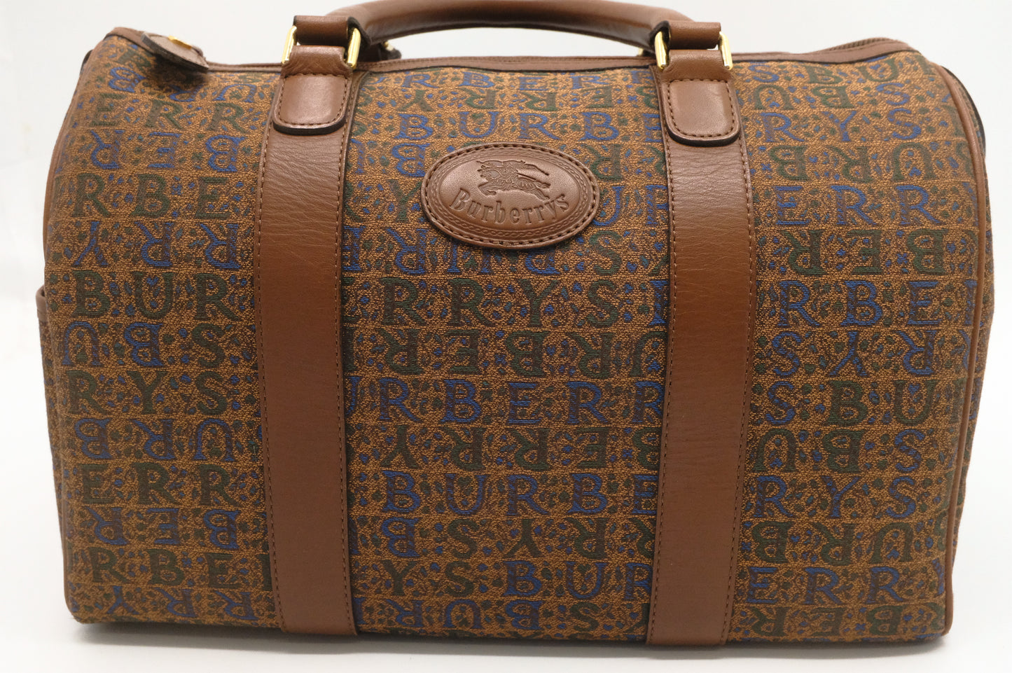 Burberry Boston Bag in Brown Canvas