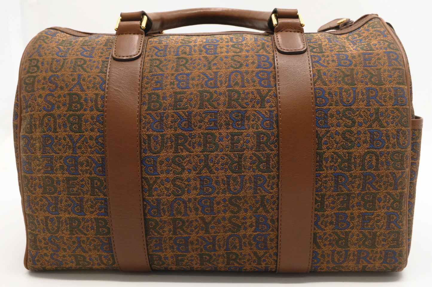 Burberry Boston Bag in Brown Canvas