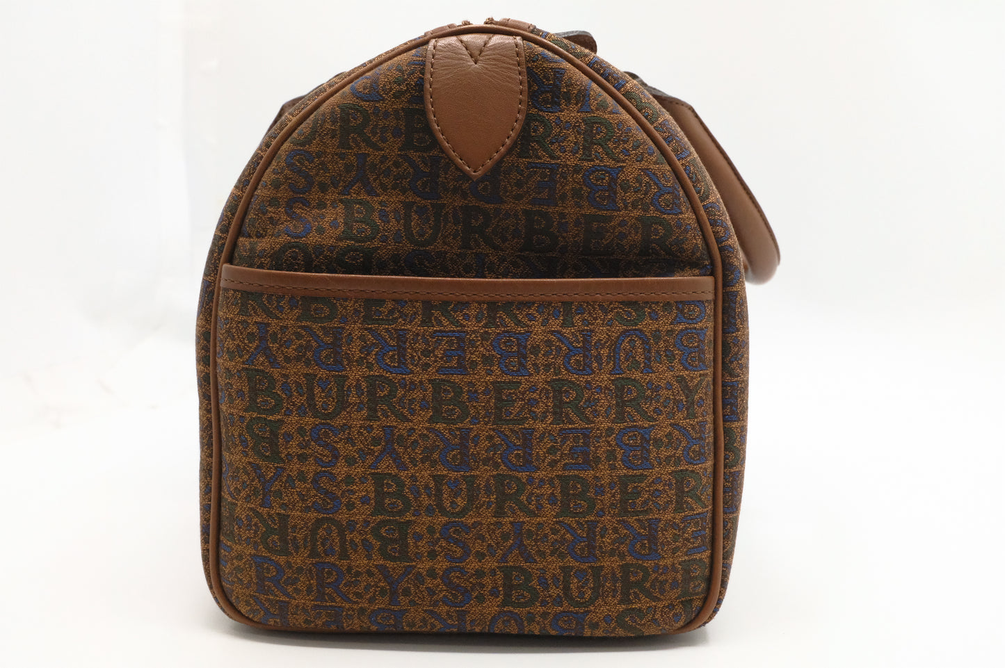 Burberry Boston Bag in Brown Canvas