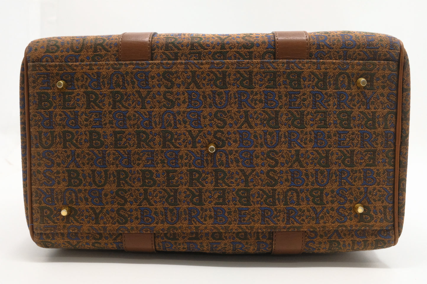 Burberry Boston Bag in Brown Canvas