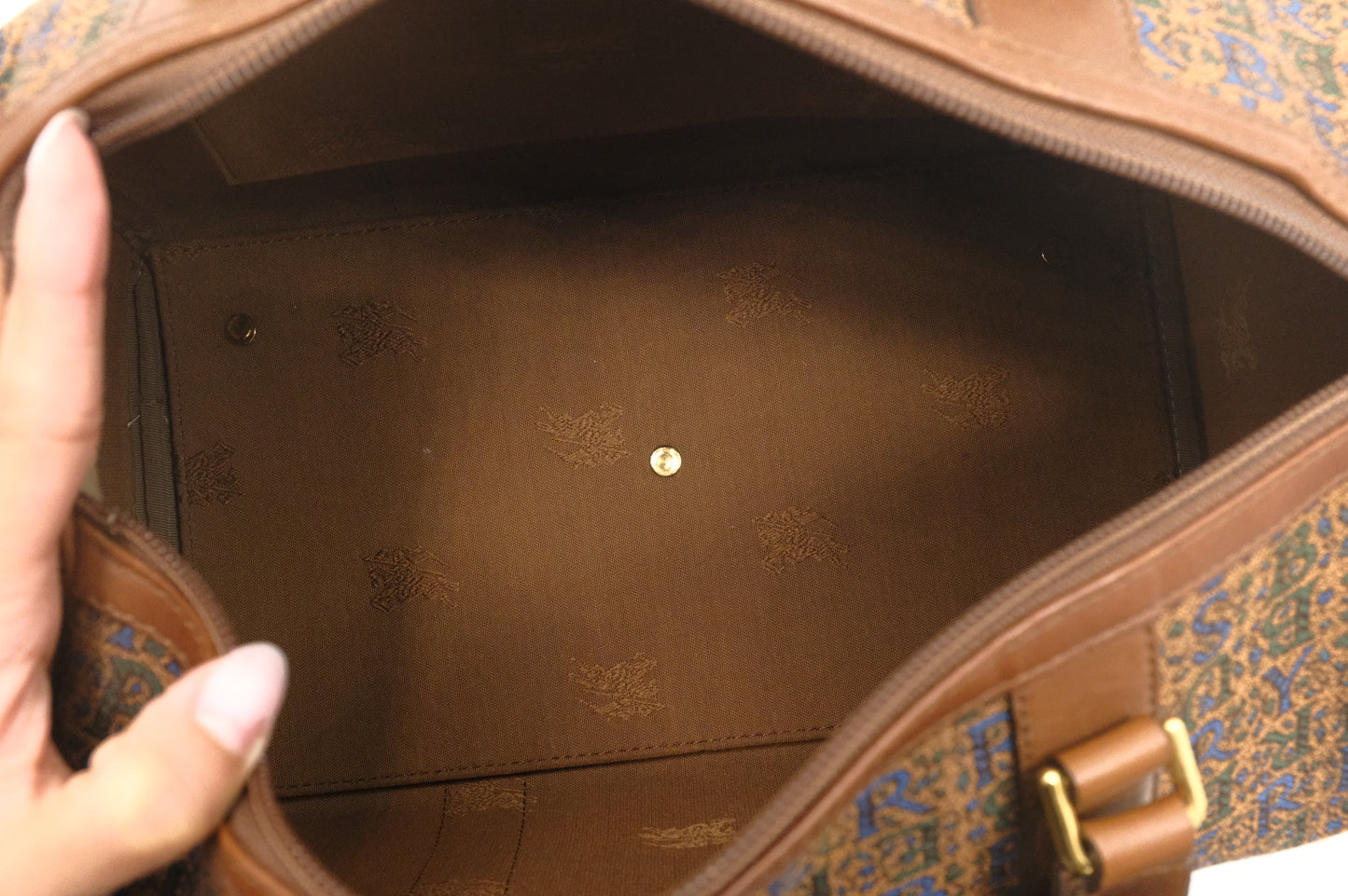 Burberry Boston Bag in Brown Canvas