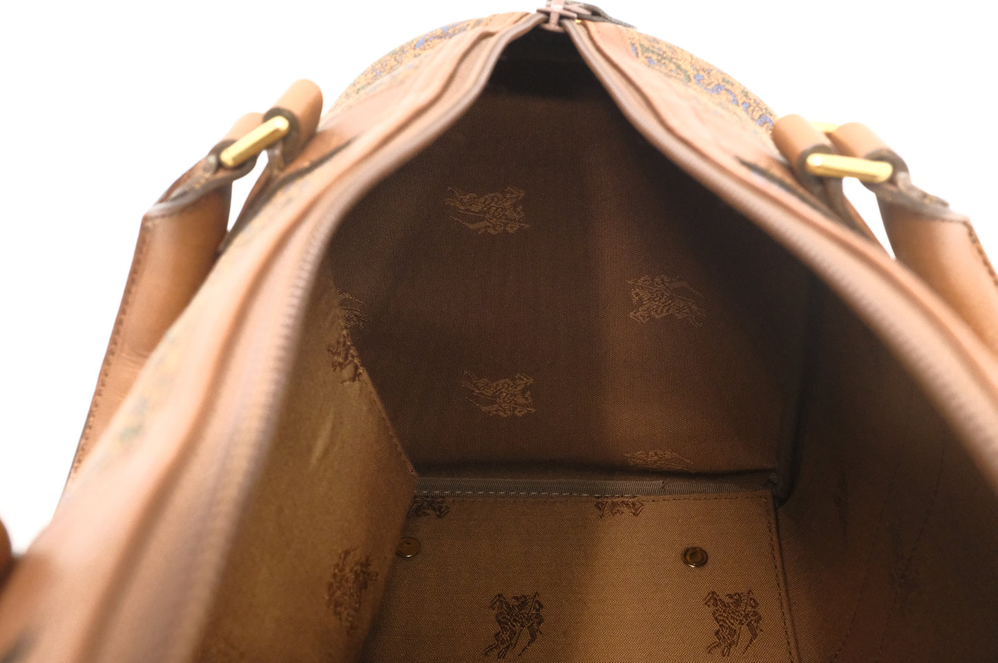 Burberry Boston Bag in Brown Canvas