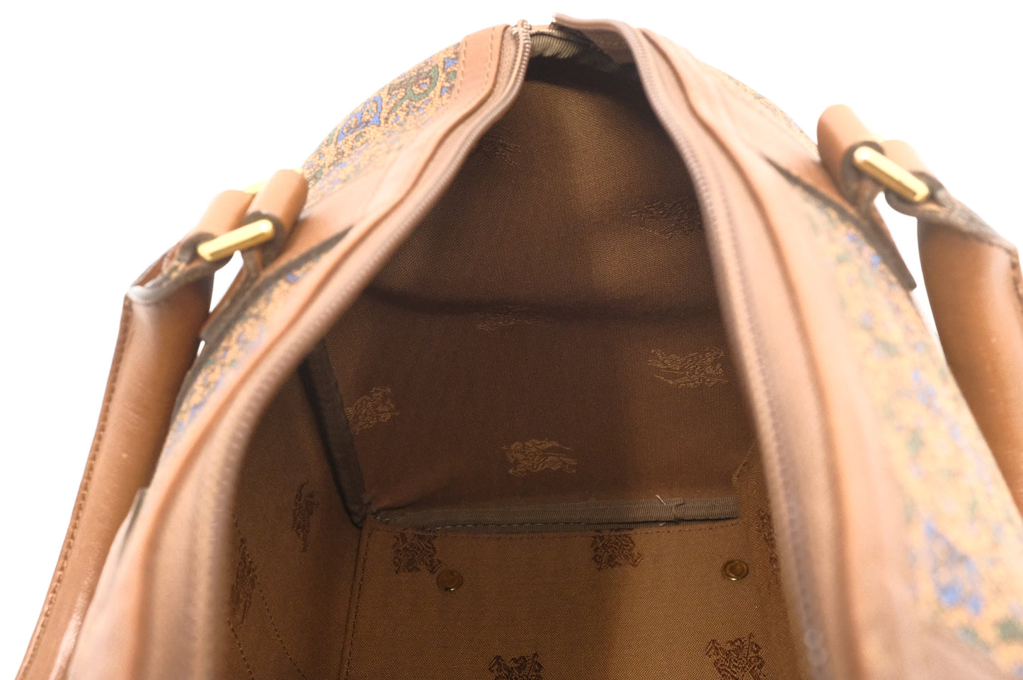 Burberry Boston Bag in Brown Canvas