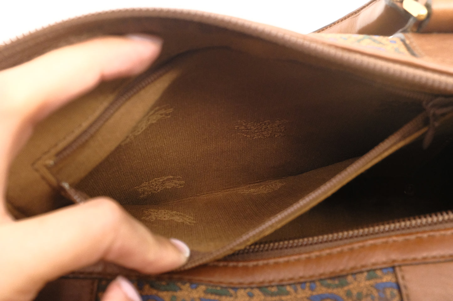 Burberry Boston Bag in Brown Canvas