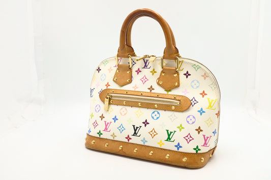 Louis Vuitton Alma PM in White Multicolor Monogram Canvas