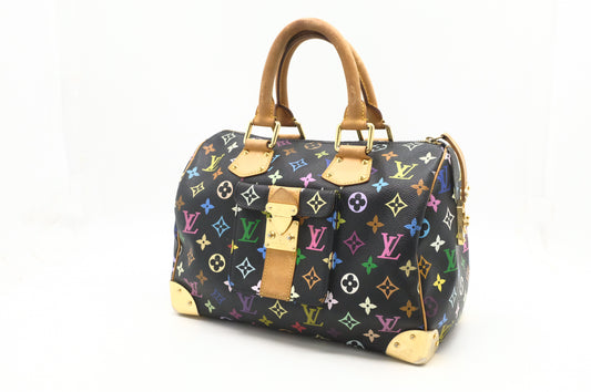 Louis Vuitton Speedy 30 in Black Multicolor Monogram Canvas