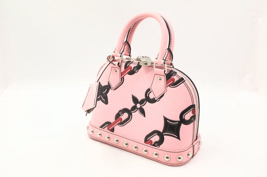 Louis Vuitton Alma BB in Pink Chain Flower Epi Leather
