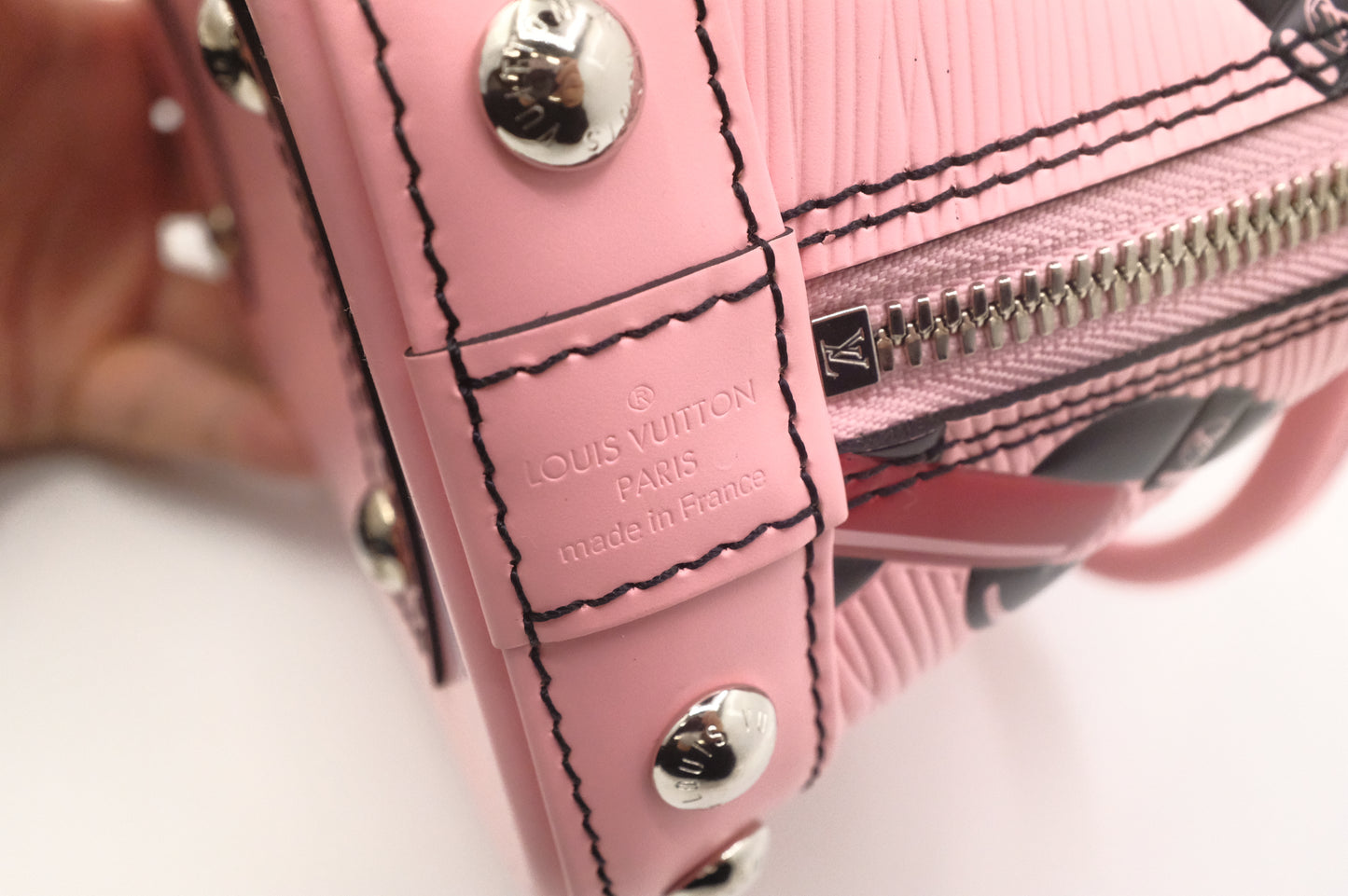 Louis Vuitton Alma BB in Pink Chain Flower Epi Leather