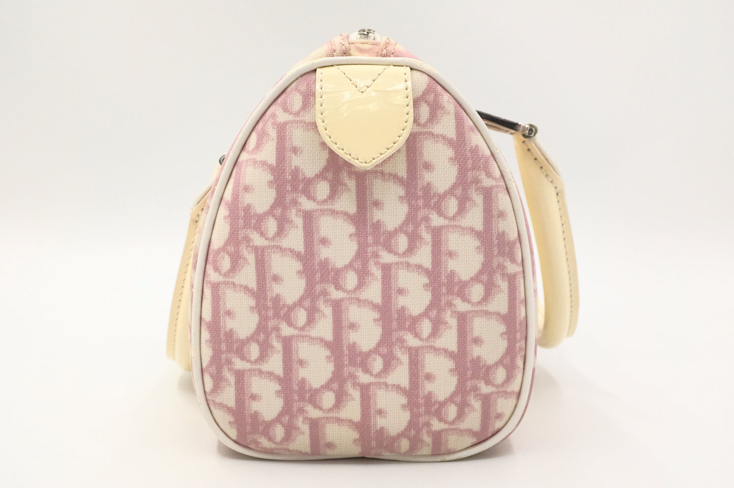 Dior Small Boston Bag in Pink Oblique Coated Canvas