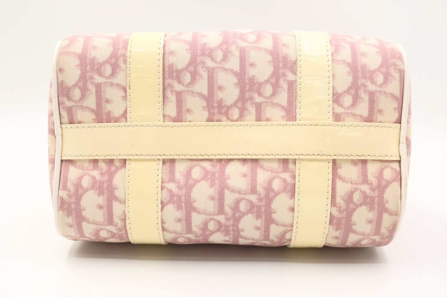 Dior Small Boston Bag in Pink Oblique Coated Canvas