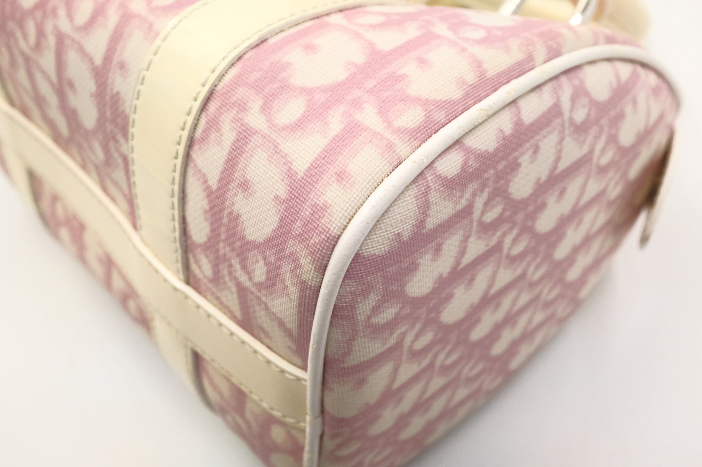 Dior Small Boston Bag in Pink Oblique Coated Canvas