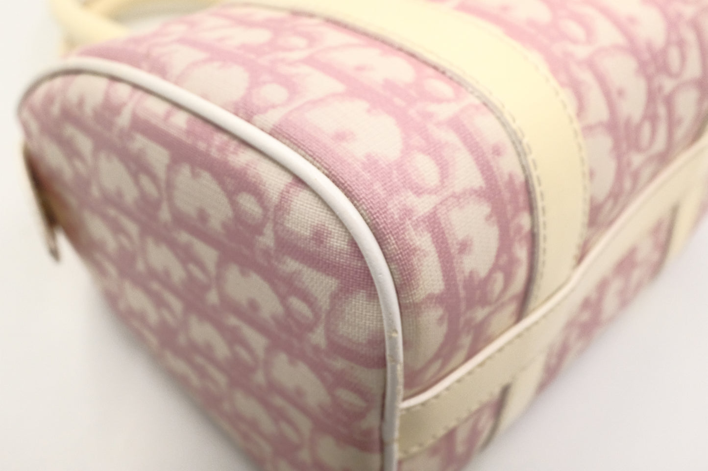 Dior Small Boston Bag in Pink Oblique Coated Canvas