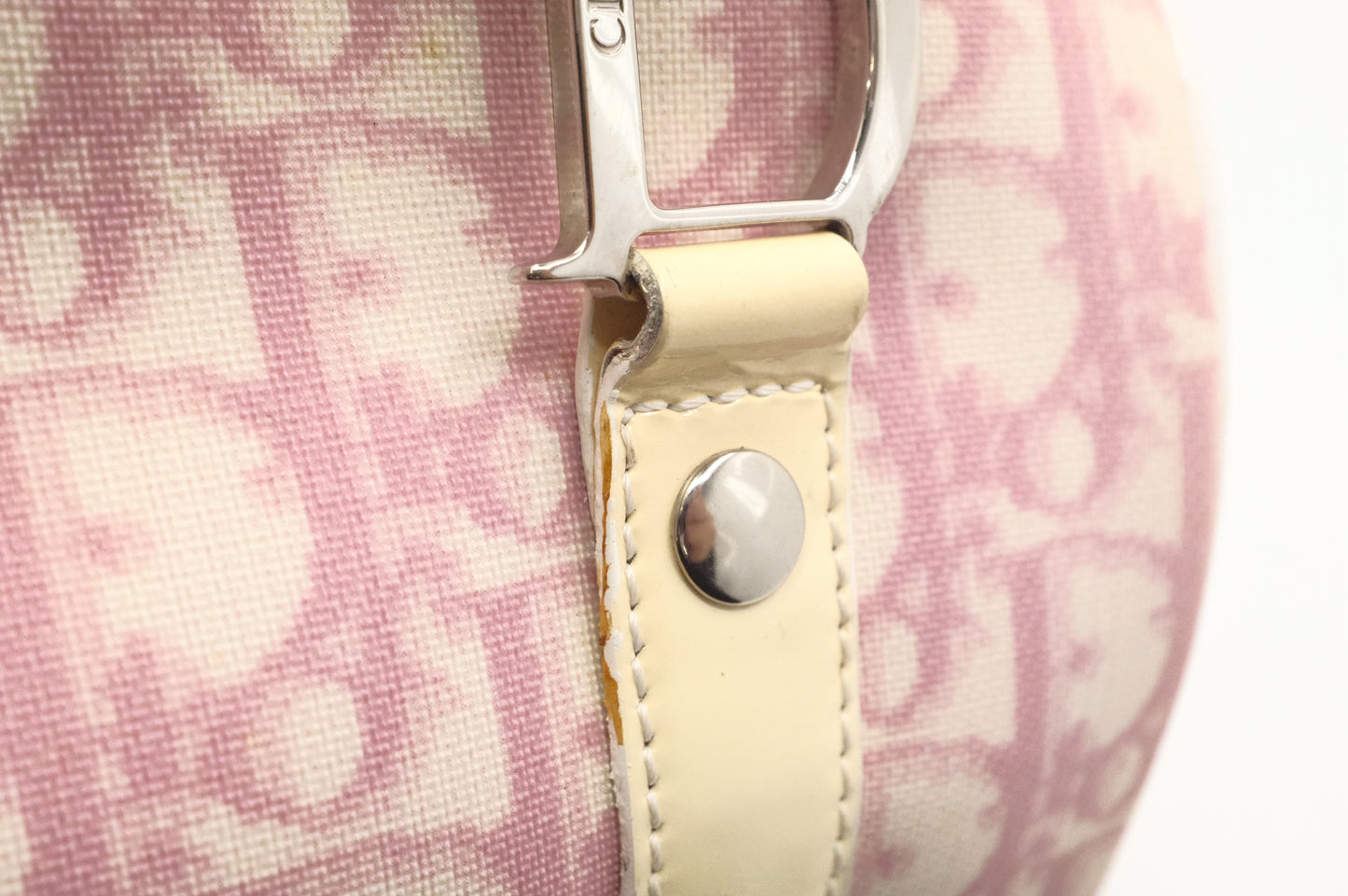 Dior Small Boston Bag in Pink Oblique Coated Canvas