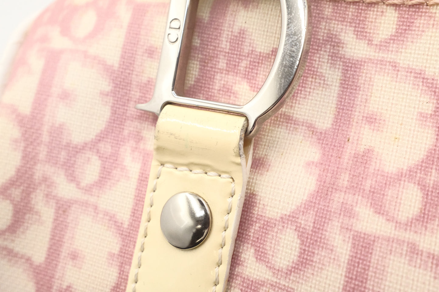 Dior Small Boston Bag in Pink Oblique Coated Canvas