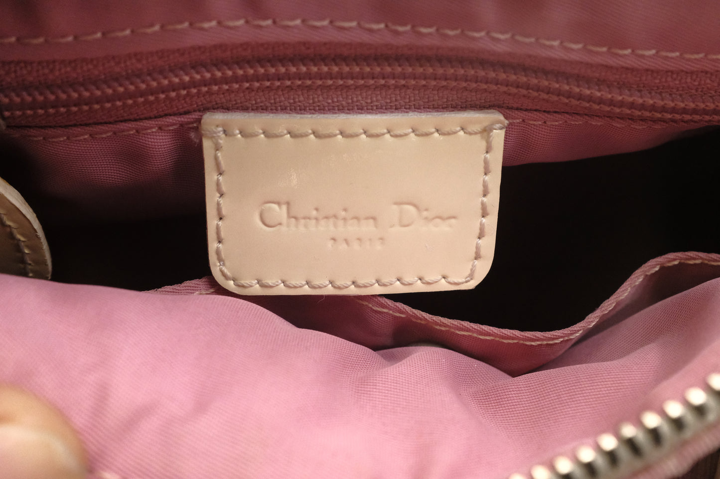 Dior Small Boston Bag in Pink Oblique Coated Canvas