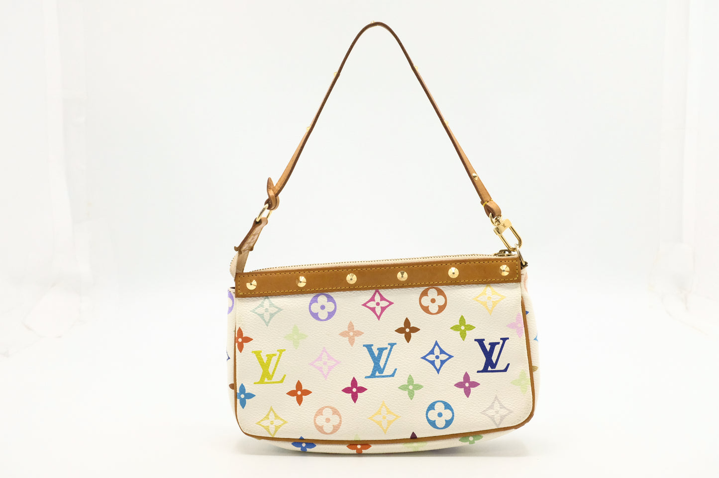 Louis Vuitton Pochette Accessoires in White Multicolor Monogram Canvas