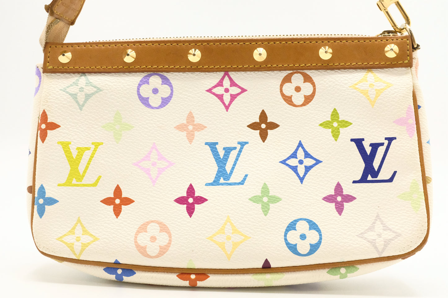 Louis Vuitton Pochette Accessoires in White Multicolor Monogram Canvas