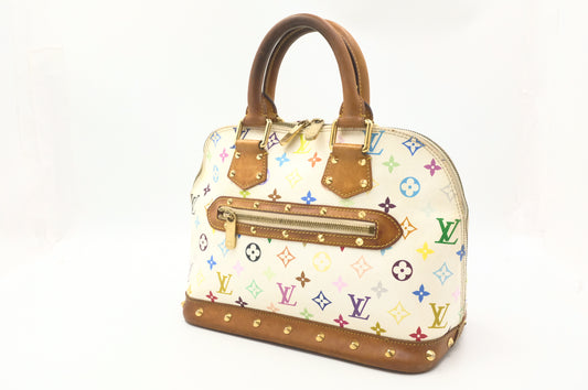 Louis Vuitton Alma PM in White Multicolor Monogram Canvas