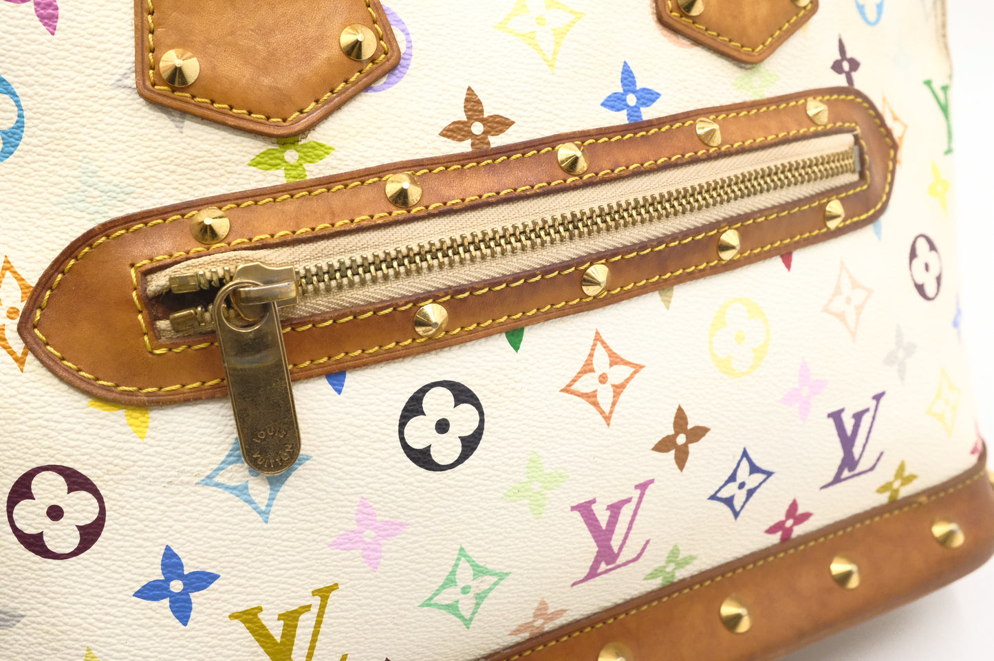 Louis Vuitton Alma PM in White Multicolor Monogram Canvas