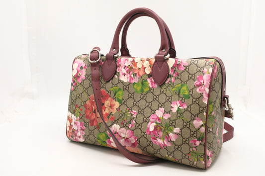 Gucci Boston Bag in Pink Blooms GG Canvas