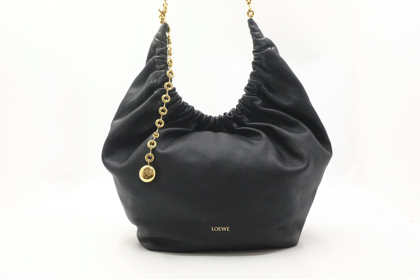 Loewe Medium Squeeze Bag in Black Leather