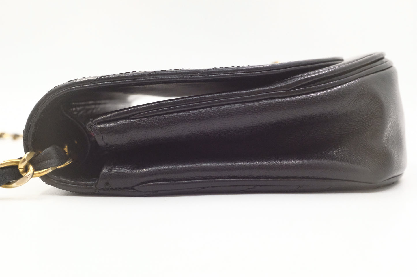 Chanel Half Moon Flap in Black Lambskin Leather