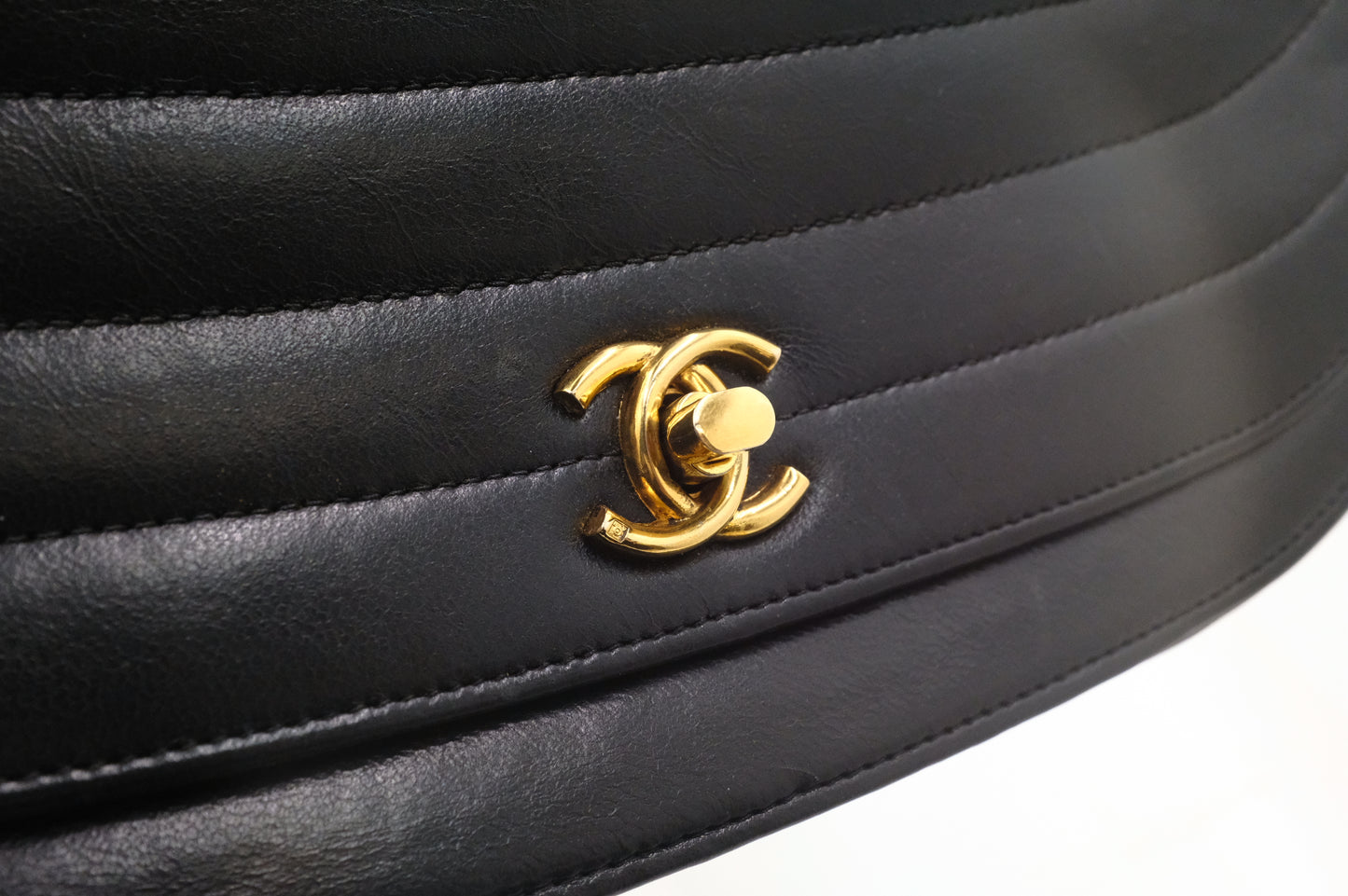Chanel Half Moon Flap in Black Lambskin Leather