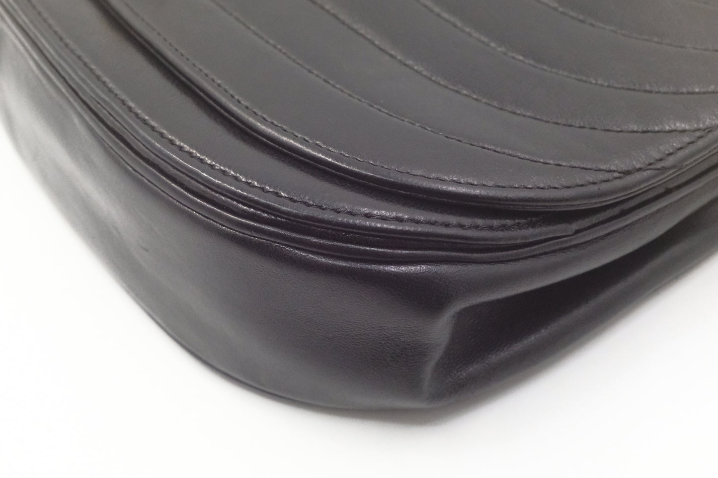 Chanel Half Moon Flap in Black Lambskin Leather