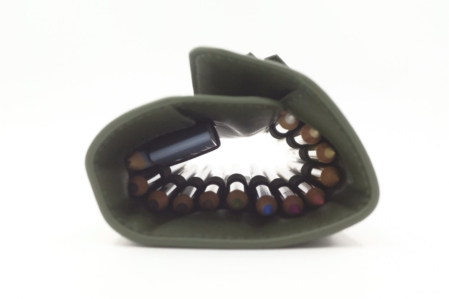 Miu Miu Pencils Holder in Green Leather